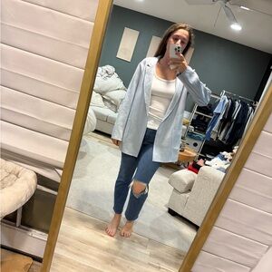 Premise Studio Light Blue Velvet Coat - size large